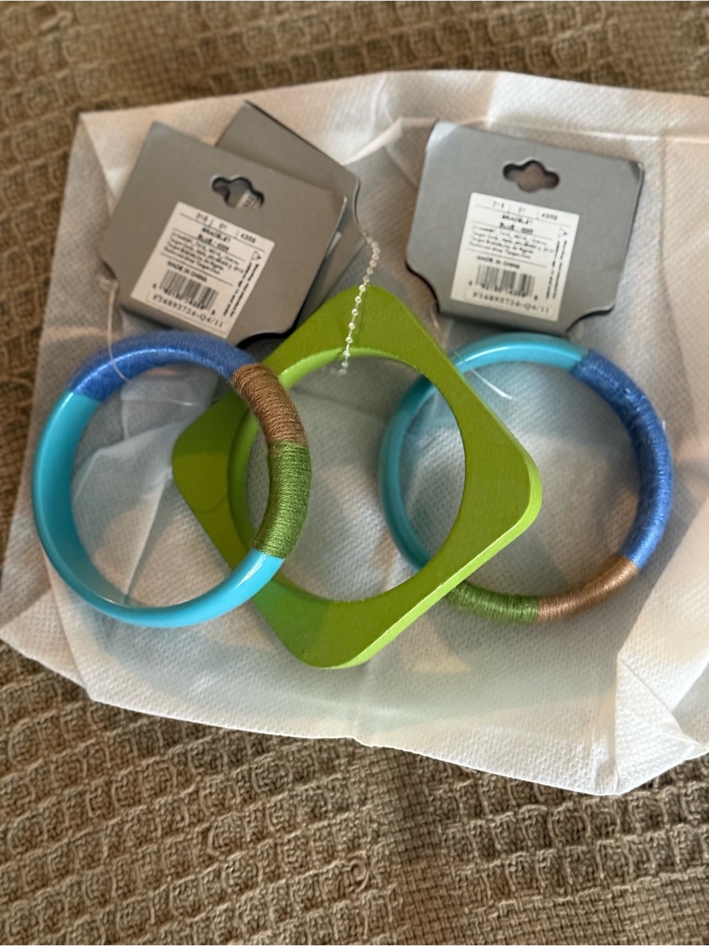 Women Blue and Green Wooden Teething Rings - Unbranded